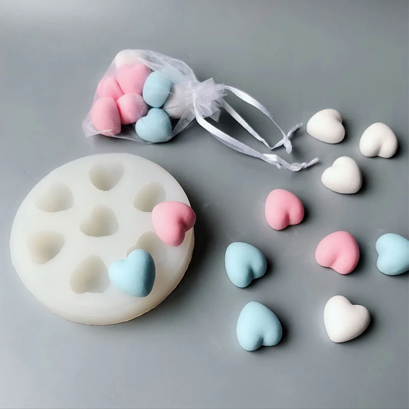 

7 Hole Love Fondant Silicone Mold for DIY Pastry Chocolate Dessert Candy Epoxy Resin Decoration Kitchenware Baking Accessories