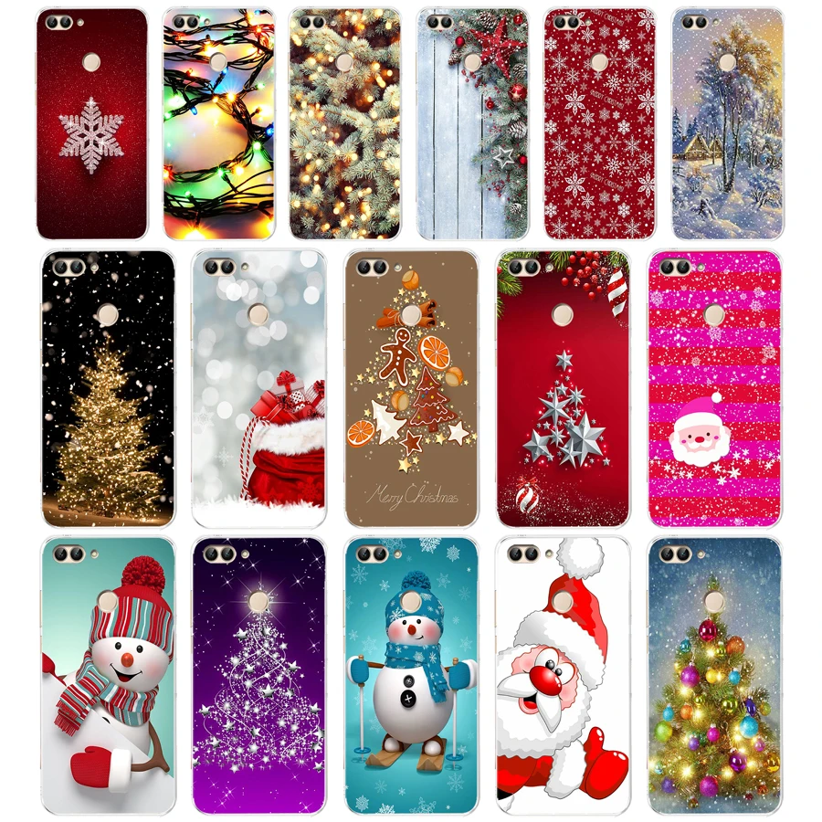 76SD с новым годом Счастливого Рождества елка снег подарок Мягкий Силиконовый ТПУ чехол для телефона huawei Honor 8 9 Lite 8X p 9 lite 2016