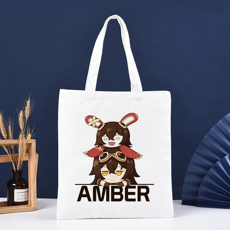 Genshin ударная Янтарная сумка для покупок Женская популярная игр дорожная