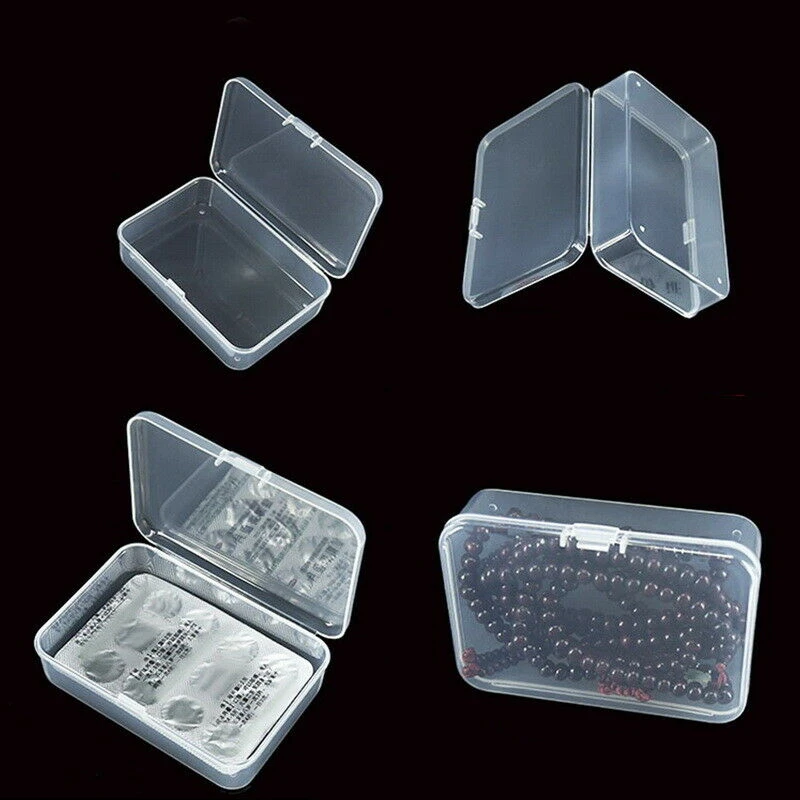 Маленькие прозрачные пластиковые контейнеры для хранения коробки квадратные
