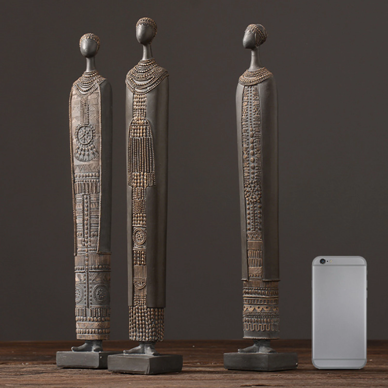 

Nordic Abstract African Figures Resin Statue and Sculpture Creative Living Room TV Cabinet Art Decoration Home Decor