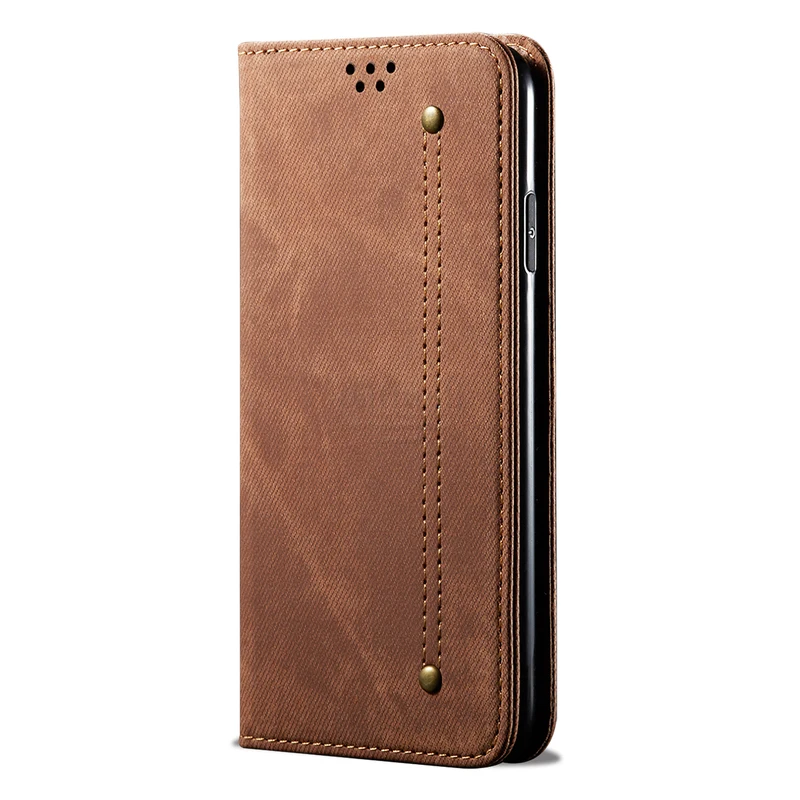 light Brown Чехол-Кошелек для Xiaomi Redmi Note 8T 8 Pro, Магнитный чехол-книжка, откидная крышка для Redmi 8, джинсовые кожаные сумки, подставка, держатель для карт - Цвет: light Brown