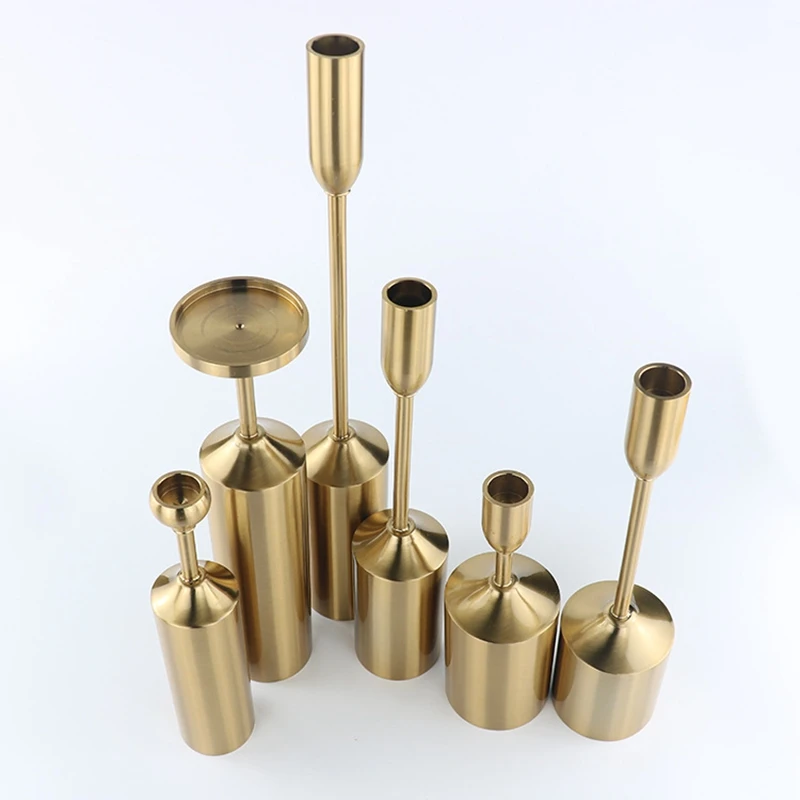 Упаковка из 6 легких роскошных золотых подсвечников с металлическим покрытием |