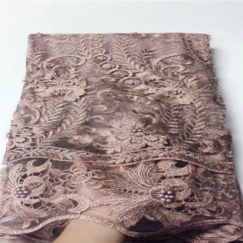 Сетка кружевная отделка последние Африканские кружева 2020 бусины в форме персика