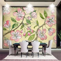 custom any size mural wallpaper modern hand painted flower sticker living room bedroom romantic home decor papel de parede art