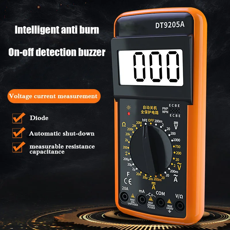 Мультиметр побликам DT9205A Ручной Электронный цифровой дисплей Универсальный
