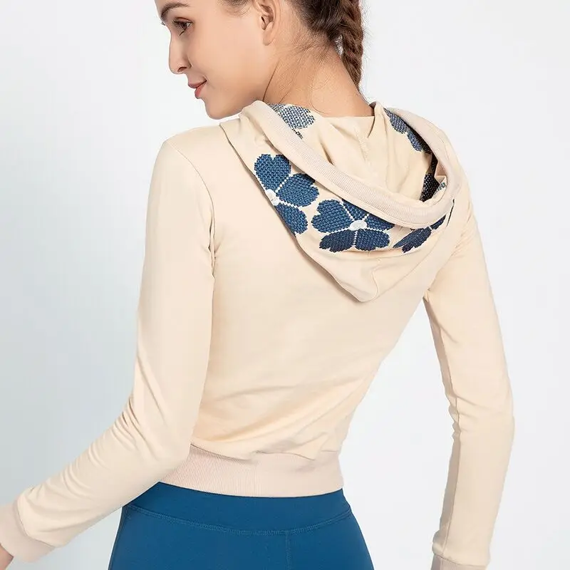 Осенняя Спортивная рубашка с капюшоном Женская толстовка длинным рукавом для