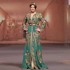 Роскошный вышитый Abiye Gece ESI марокканский кафтан вечернее платье элегантный длинный рукав Дубай 2021 Новый вечерний наряд