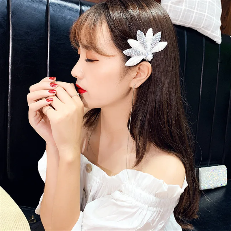 Женские заколки с белыми цветами FYUAN свадебные аксессуары для волос кристаллами