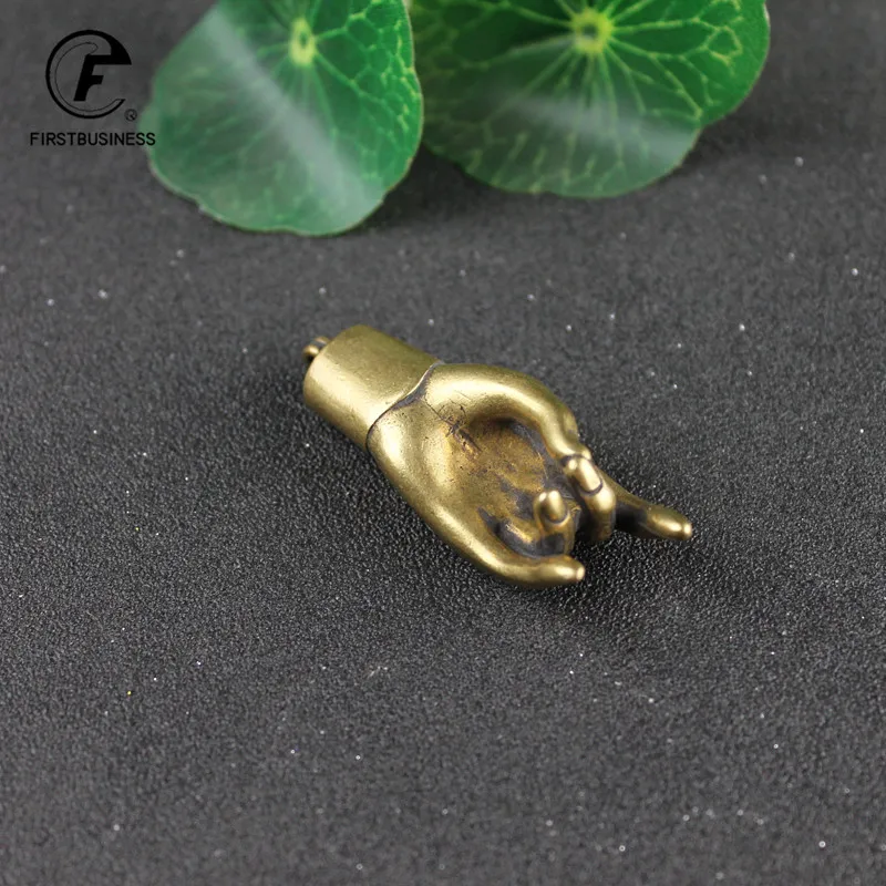 Античный медный Счастливый Будда ручные фигурки украшения винтажный латунный