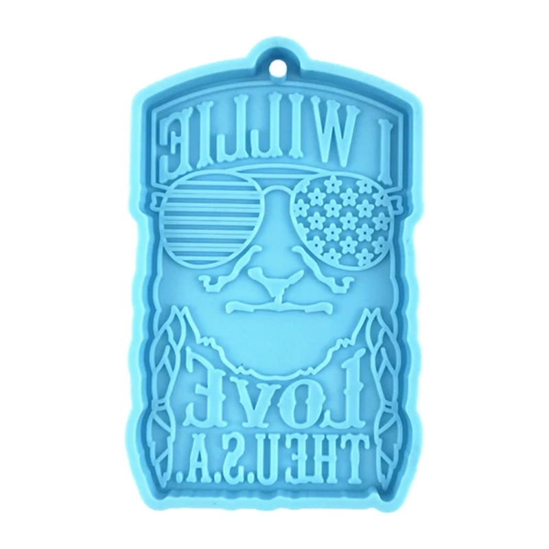 

652B Sunglasses Flag Keychain Epoxy Resin Mold Hanging Pendant Silicone Mould DIY Crafts Jewelry Necklace Casting Mold