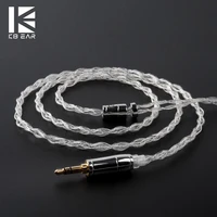 kbear limpid 4 core 4n pure silver earphone cable 3 52 54 4mm mmcx2pinqdctfz headphone earbuds plug for kz zsx blon bl 03