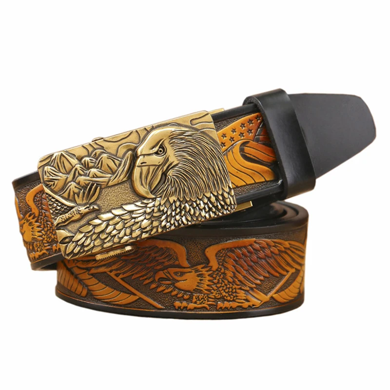 Новое поступление модные мужские ремни из натуральной кожи Eagle Hawk роскошные