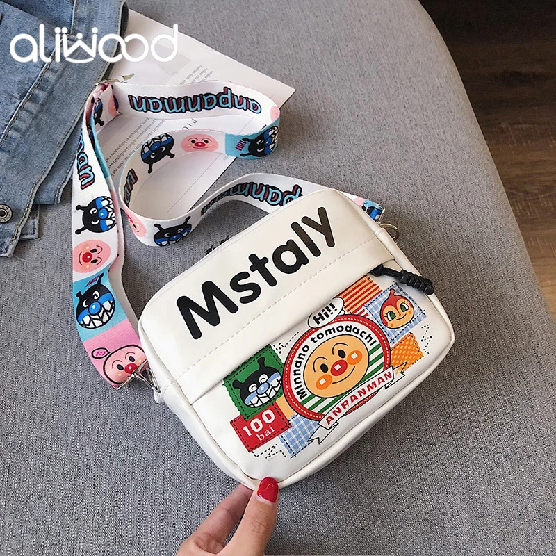 Сумка aliwood с мультяшным принтом для женщин женская сумочка на широком ремешке