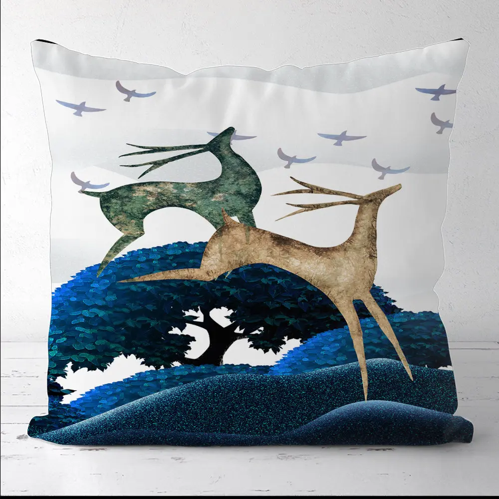 

Custom Milu Deer Looking Up At Square Pillowcases Pillow Cover Decor for Sofa Bed Room Cushion Case 45X45CM(One Side)21-0829-37