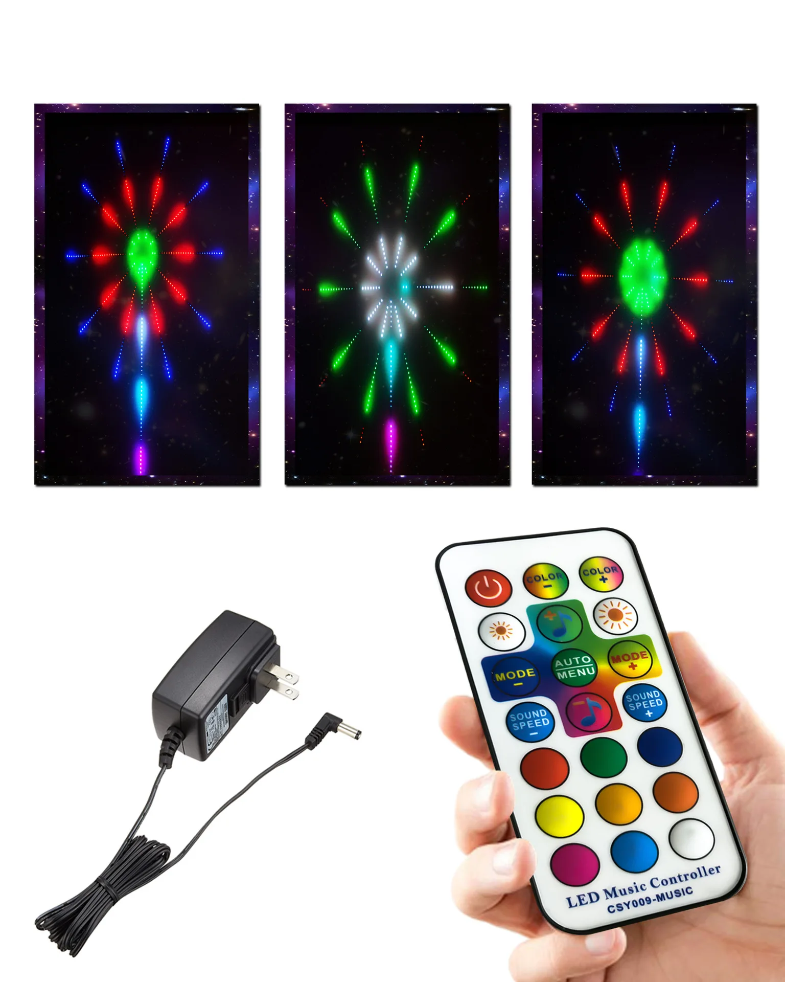 

Светодиодная лента в виде фейерверка, RGB Гирлянда, сказочное освещение, управление музыкой, лампа-шатер для дома, рождества, свадьбы, декор к...