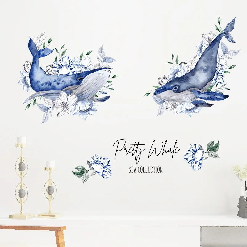 

Nordic Hand Painted Wall Stickers Flowers Living Room Decoration Modern Bedroom Wallpaper Kids Room Home Decal Mural Room Decor