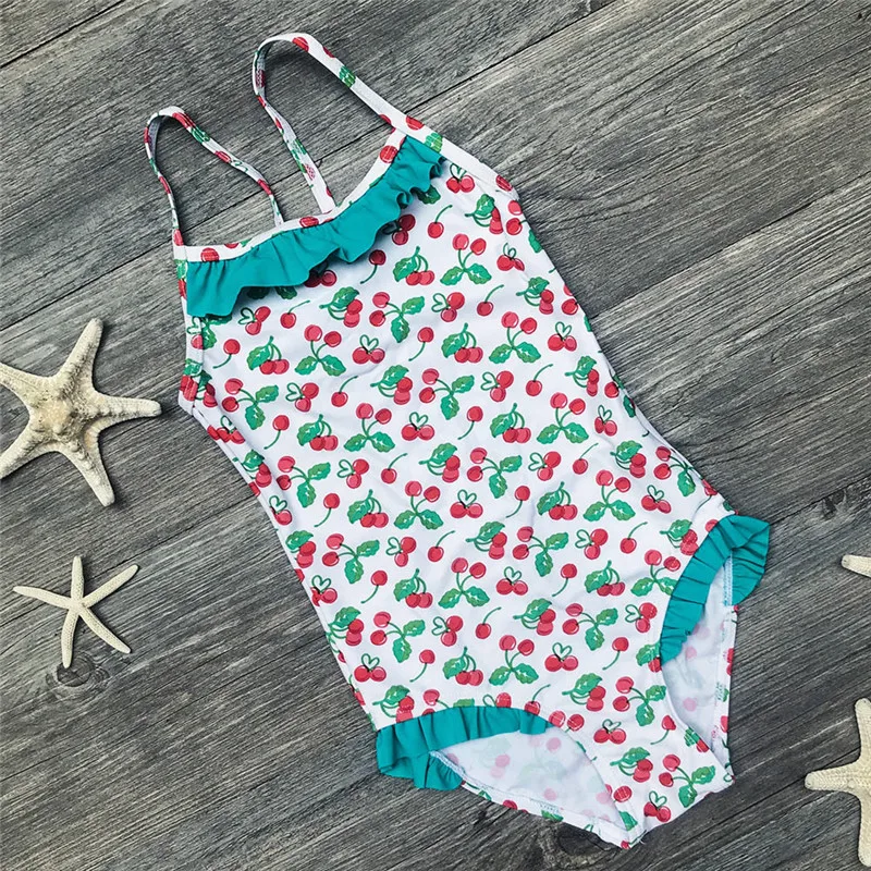 Купальный костюм для девочек 2 6 лет с фруктовым принтом купальный мультяшным