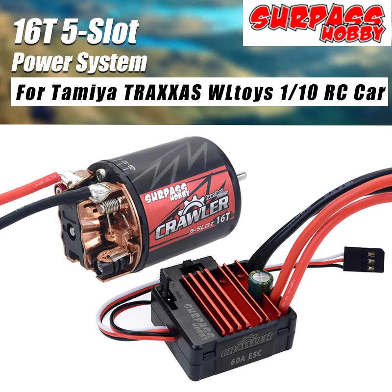 

540 11T 13T 16T 20T матовый двигатель водонепроницаемый 5-слот w/ 60A ESC для Tamiya Kyosho TRAXXAS WLtoys 1/10 RC автомобиль