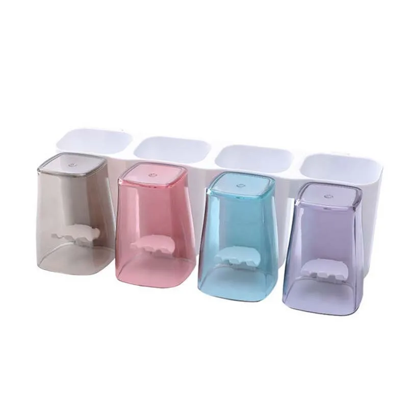 

2 Pcs/set Toothbrush Holder Toothpaste Dispenser Squeezer Bathroom Accessories Cosmetic Organizer Wall Mount For Bathroom Home