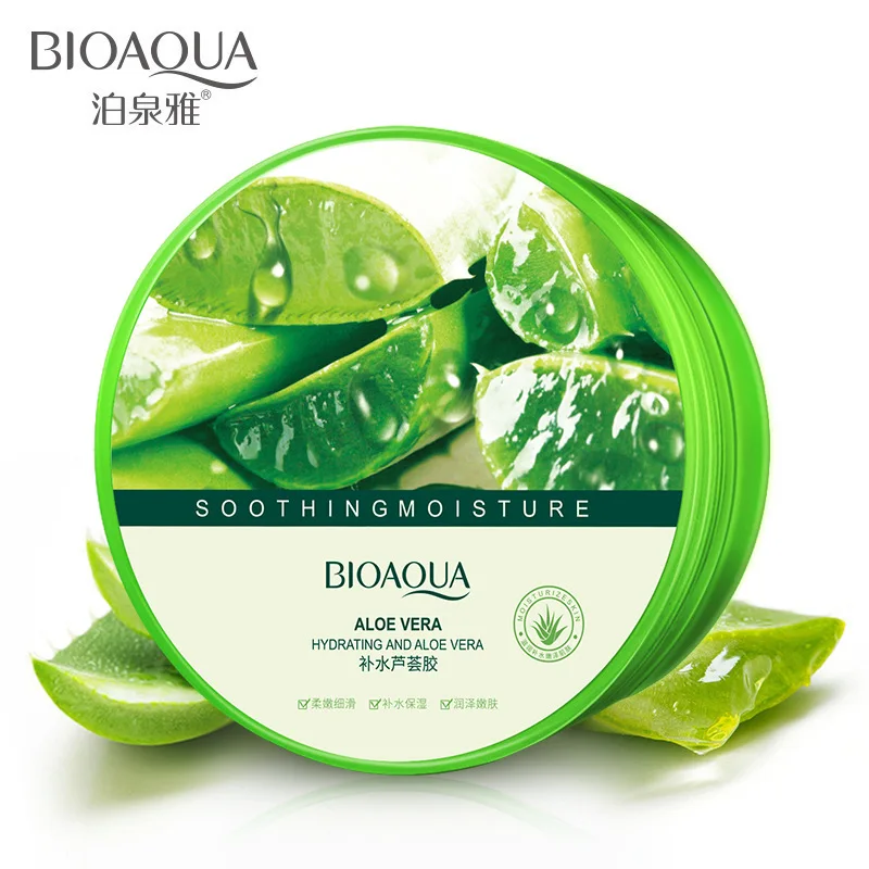 

BIOAQUA Natural Aloe Vera Smooth Gel Acne Treatment Face Cream for Hydrating Moist Repair After Sun 220g