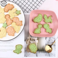dinosaur biscuit rice ball mold plastic 3d cartoon baking household diy press frosting fondant cookie mold for cookies cake tool