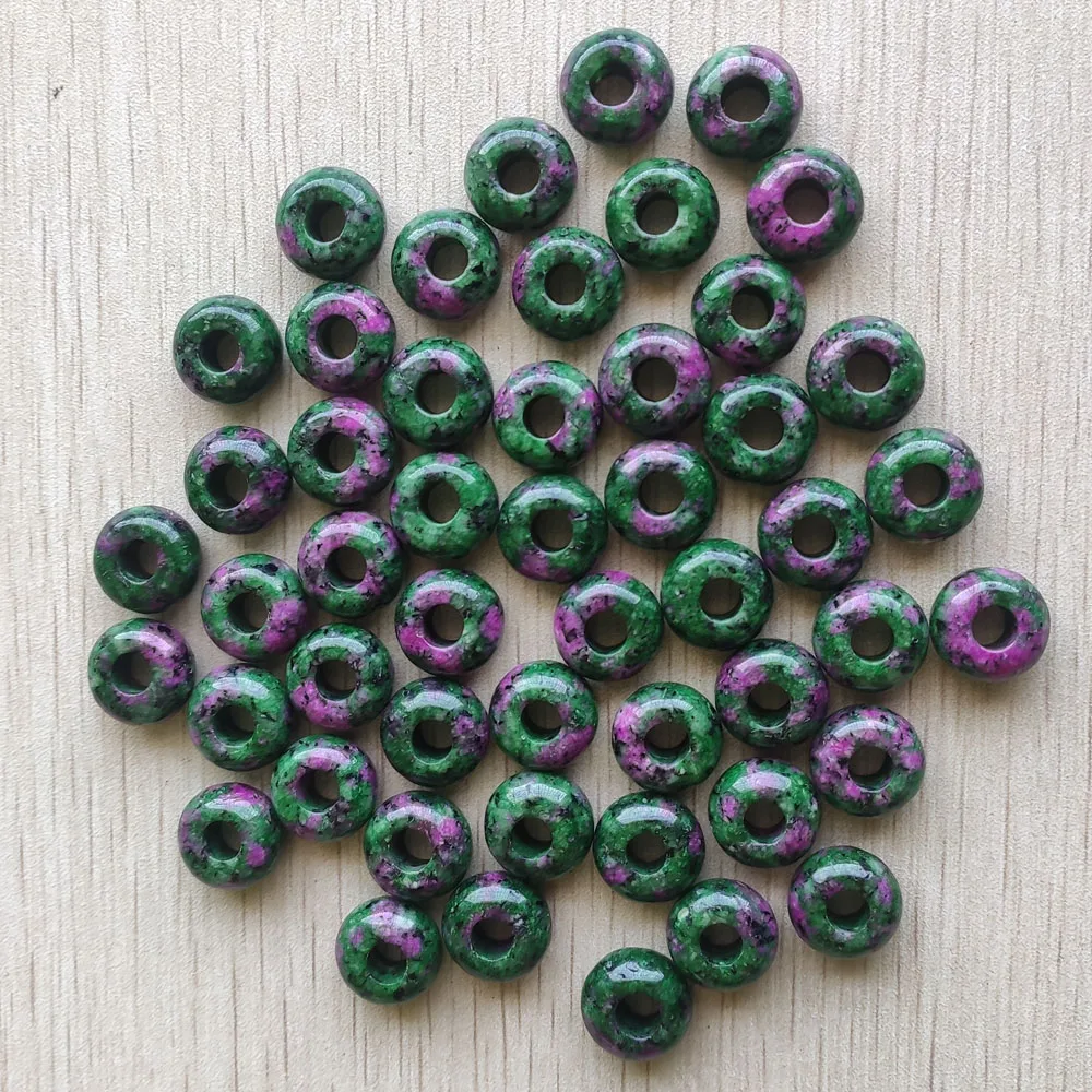 

Модные бусины хорошего качества из натурального красного и зеленого золота круглой формы с большими отверстиями для браслета 50 шт./лот оптовая продажа бесплатная доставка