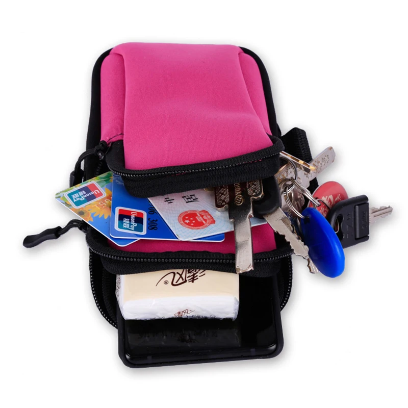 Двойной карман на молнии нарукавники ремень для бега сумка занятий спортом