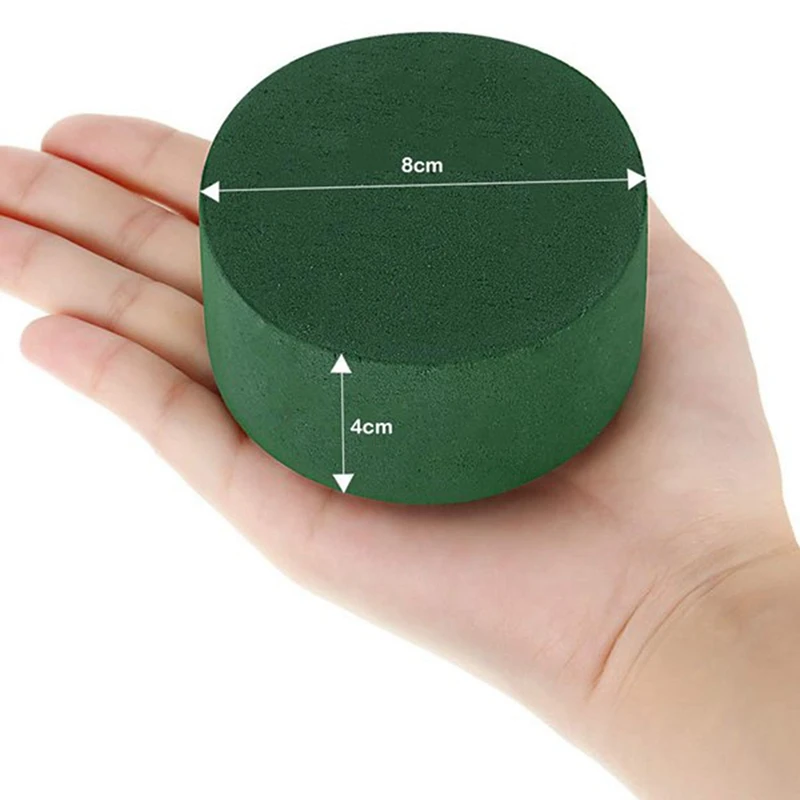 

10Pcs Wedding Aisle DIY Craft Floral Arrangement Water-Absorbing Home Garden Green Flower Foam Fresh-Keeping Round Brick