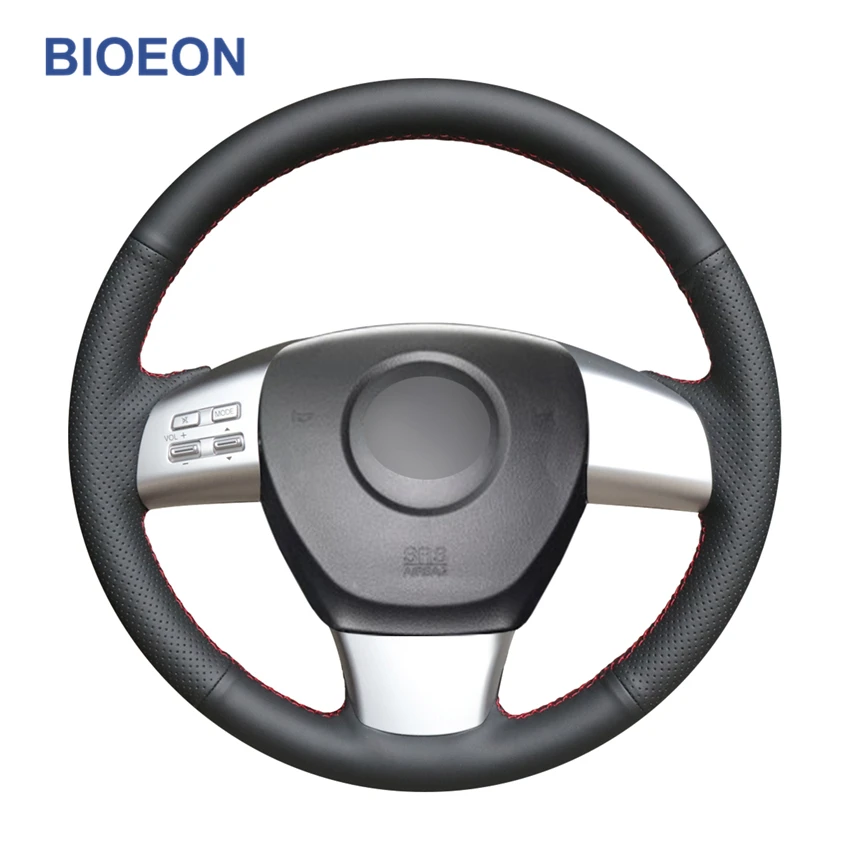 

Искусственная кожа ПУ черного цвета для Mazda 6 US 2009-2010 8 2011-2014 2015 чехол рулевого колеса автомобиля CX9 2007 2008