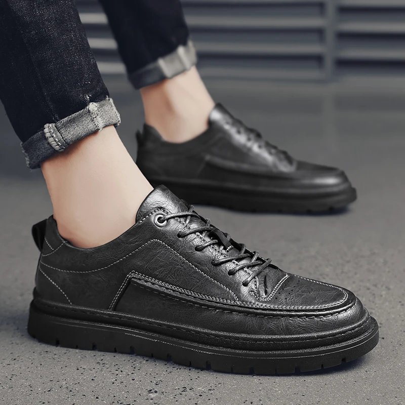 

Мужские повседневные туфли Martin, дышащие, на платформе, Нескользящие, для улицы, прогулок, модная модель в Корейском стиле, весна-осень