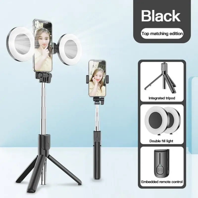 

Tripod Phone Stand Holder Portable Handheld Tripode For iPhone Xiaomi huawei LED Ring light Bluetooth-compatible Remote Shutter
