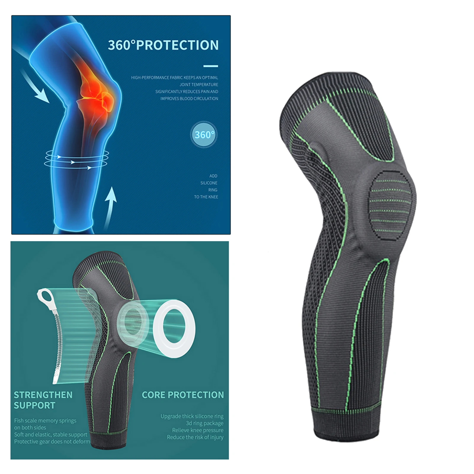 

Elastic Knee Brace Sleeve Calf Knee Support Protector Warm Kneepads Running