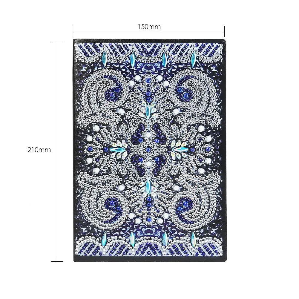 

Diamond Painting Notebook Vintage Mandala Special Shaped 50 Pages A5 Students Sketchbook DIY Writing Cross Stitch Crafts