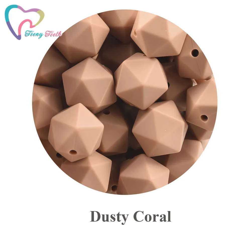 Cuentas geom&eacute;tricas de silicona para dentici&oacute;n de beb&eacute;, collar de dentici&oacute;n de 14 MM, icosaedro Perle, 20 Uds.-3