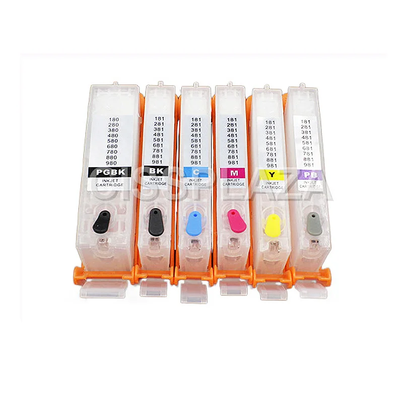 CISSPLAZA 6colors PGI-480 CLI-481refillable ink cartridges compatible for canon TS8140 TS8240 TS8340 TS9140 printer