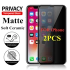 1-2 шт. Матовая Мягкая Керамическая закаленная стеклянная пленка для IPhone 13 Pro Xs Max XS XR 12 11 7 8 6 6splus матовая защитная пленка для конфиденциальности