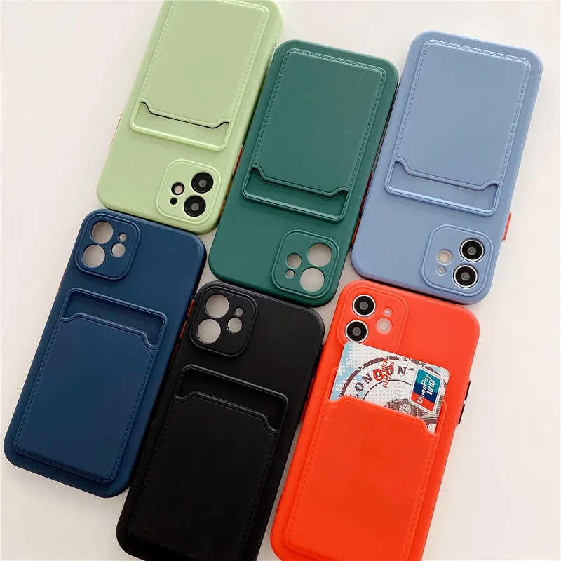 

Wallet Case For iphone 7 8 Plus X Xs Max XR Liquid Silicone Case For iphone 12 11 Pro Max Mini With Card Holder Cover Funda