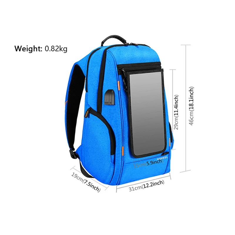 Рюкзак на солнечной батарее рюкзаки для путешествий открытом воздухе USB