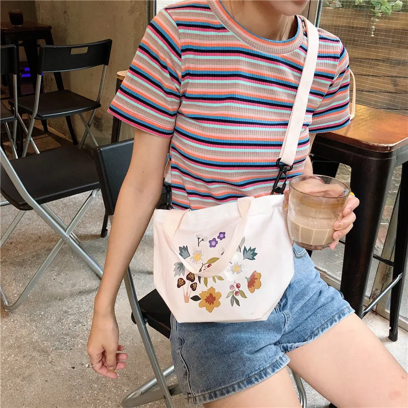 Новая женская сумка тоут из чистого хлопка с геометрическим принтом