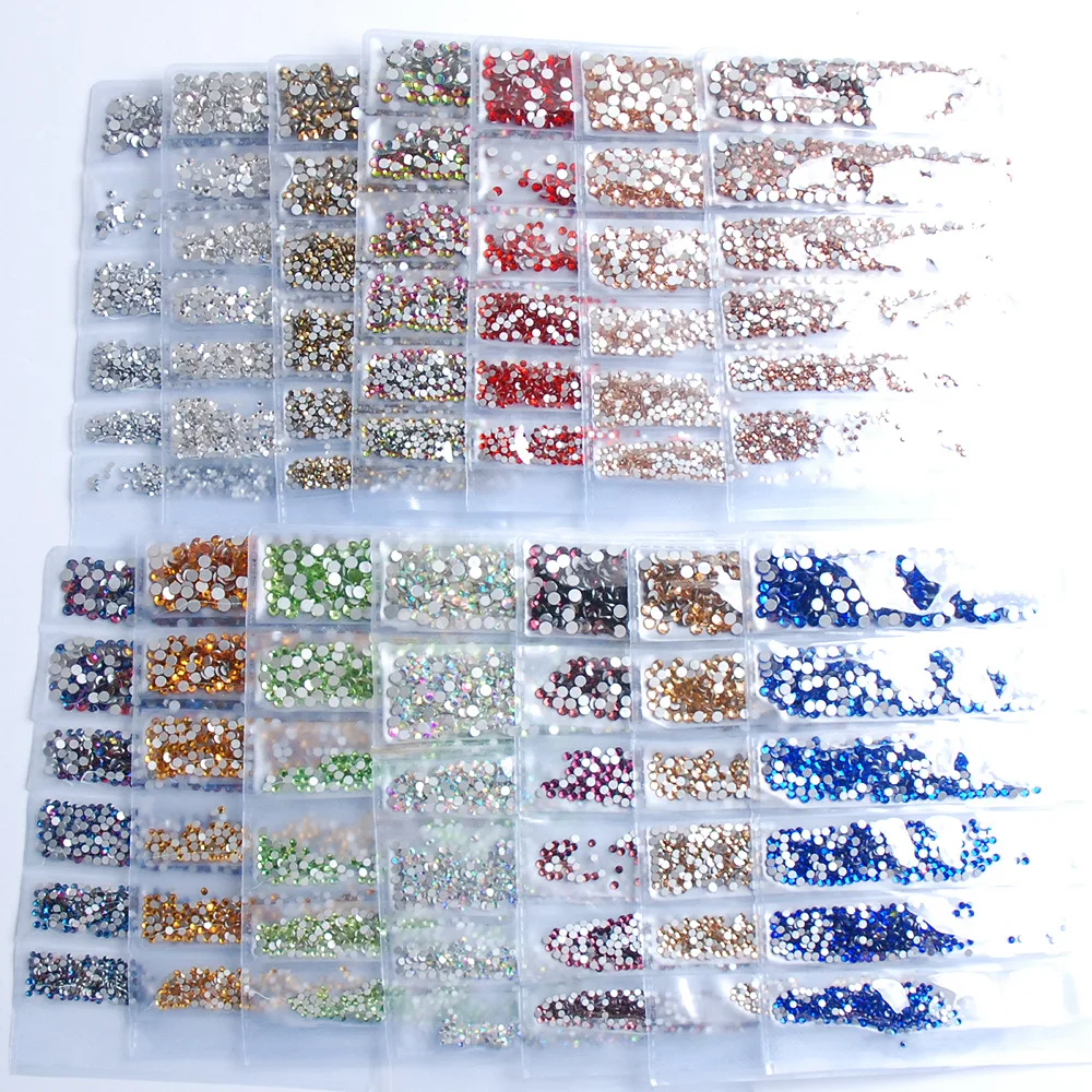 

Super Glitter Rhinestones 23 Colors ss3-ss10 Non Hot Fix Rhinestones FlatBack Glass Nail Art Scrapbook Decorations crystals