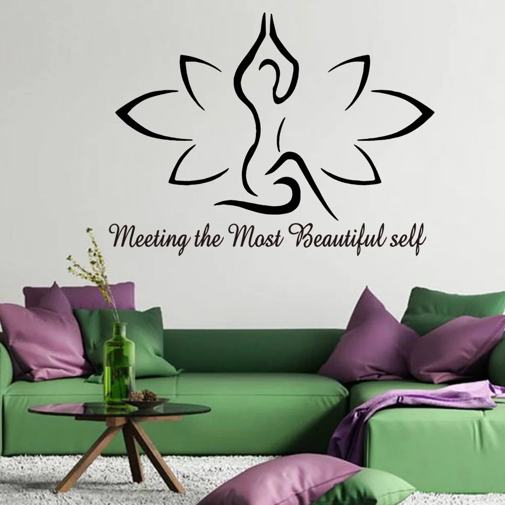 Diy настенные наклейки для йоги украшения студии плакат декор гостиной спальни