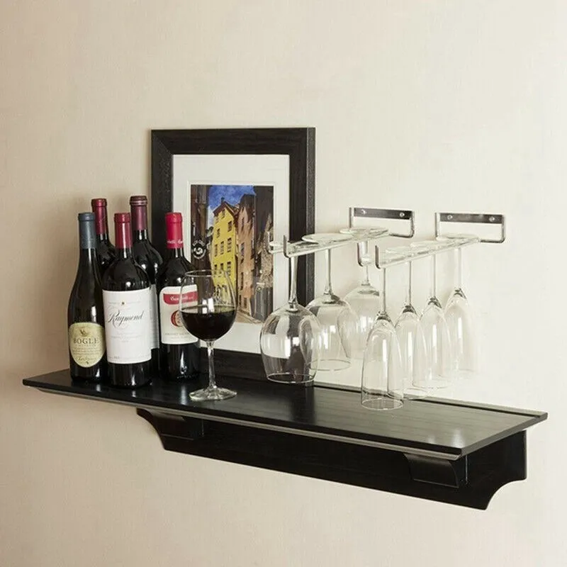 

Glass Rack Wall Iron Black Stemware Wine 30cm Mountable Wrought