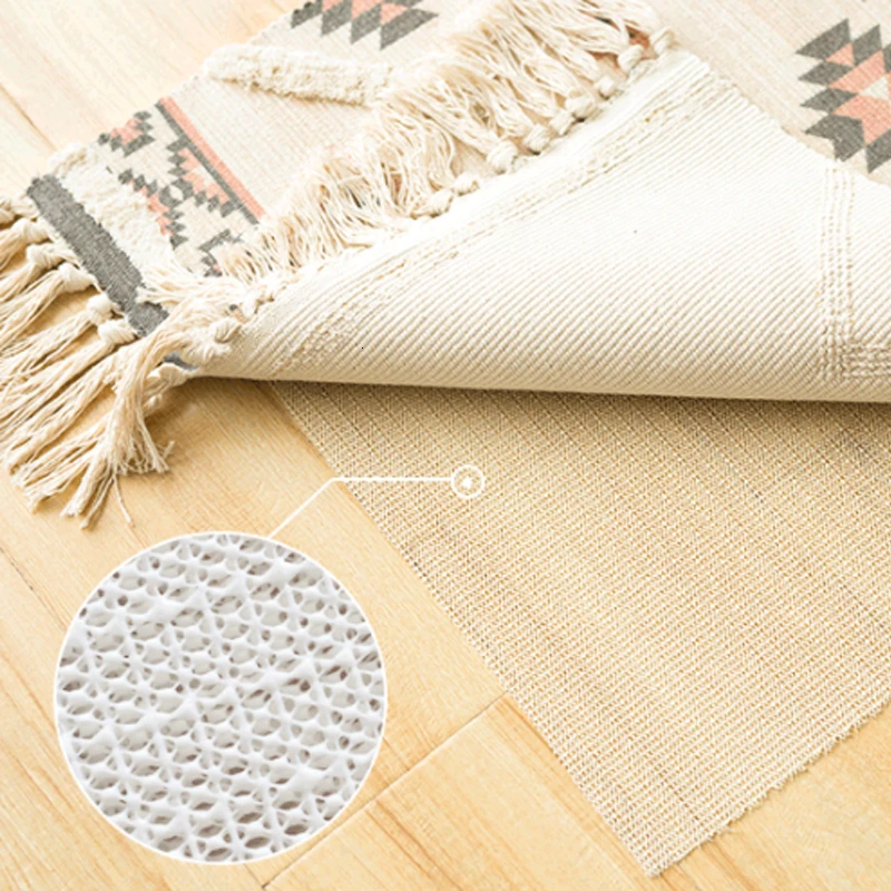 Марокканский хлопок тканый ковер ручной работы коврики ворсистые кисточки с