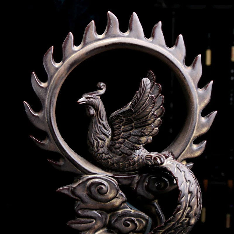 

Backflow Incense Burner Creative Home Decor Ceramic Phoenix Incense Holder Censer For Living Room Office Teahouse
