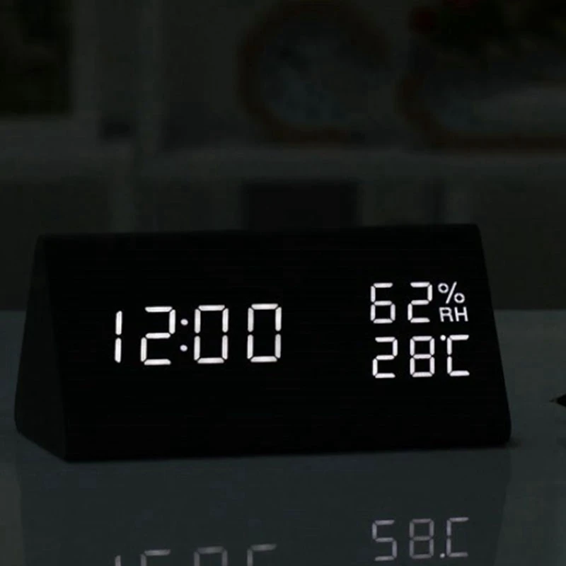 

1 Set LED Wood Grain Alarm Clock & 24 Pcs Acoustic Panels,Sound Proof Padding,Soundproofing Foam