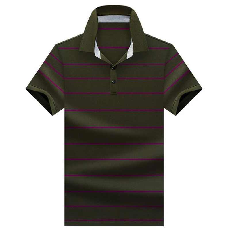 Рубашка поло мужская в полоску брендовая сорочка деловой Повседневный Топ с