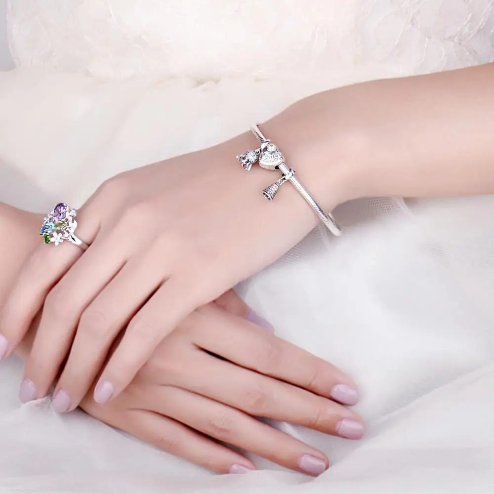 JewelryPalace Рождество любовь колокольчик кубического циркония серебро Шарм бусины