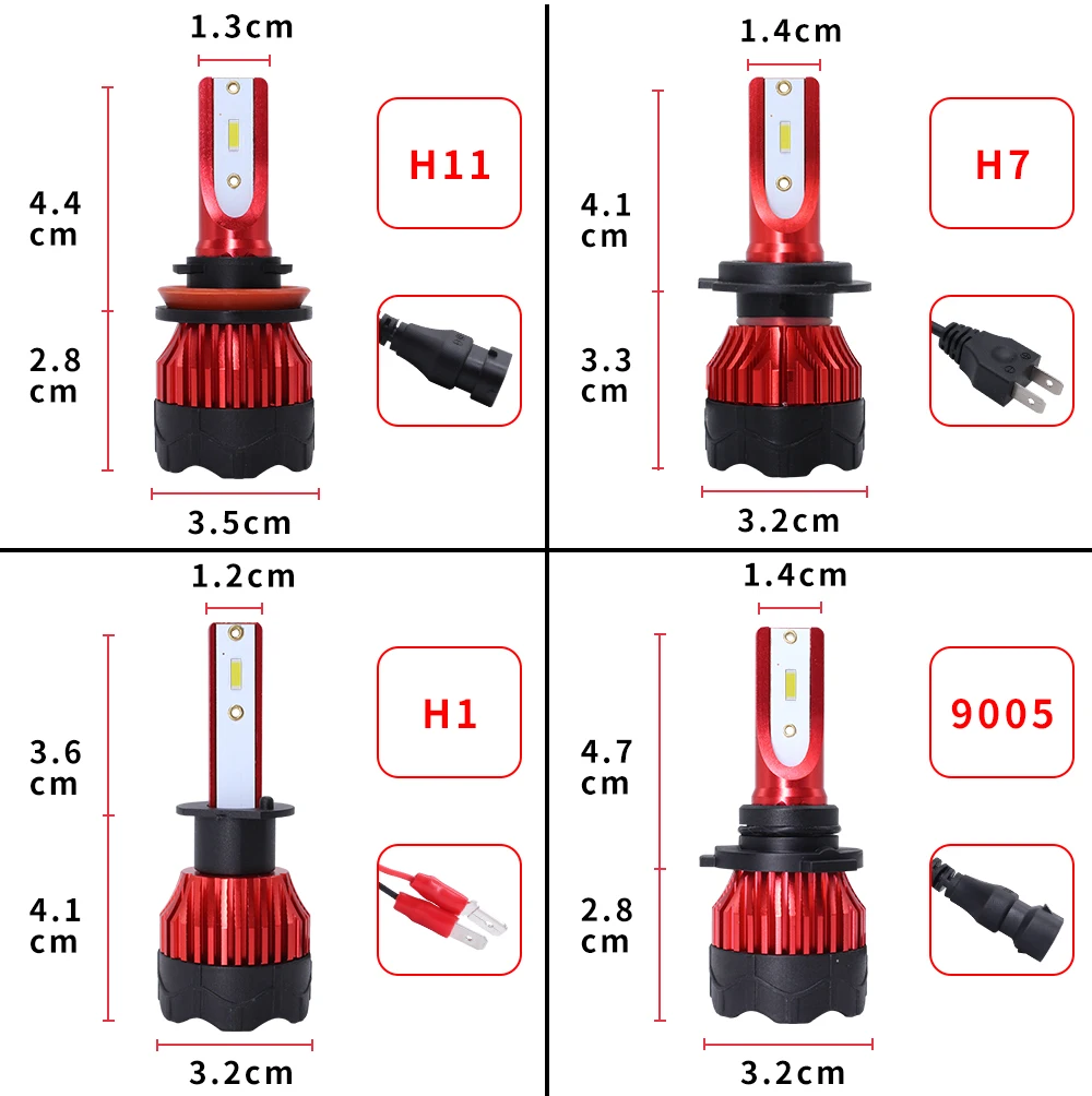 Автомобисветильник светодиодные лампы HAOSJ 8000K LED H7 H4 ламдля авто 55 Вт 12 В 9005 лм H11 9006