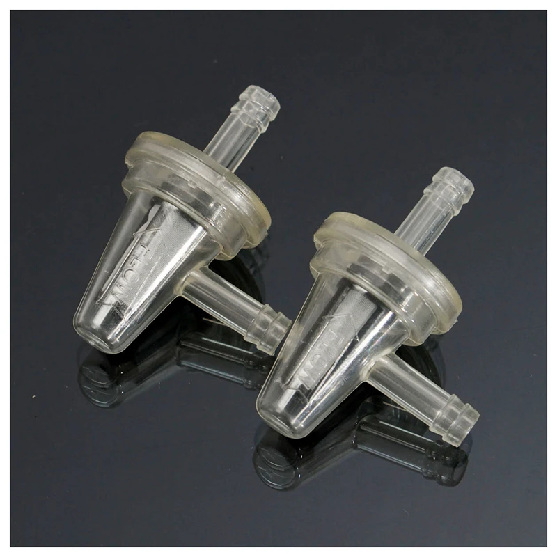 2x Universal Motorcycle Right Angle (90 degree) Fuel Filter Fits 1/4&quot 6mm 7mm Hose Lines white | Автомобили и мотоциклы